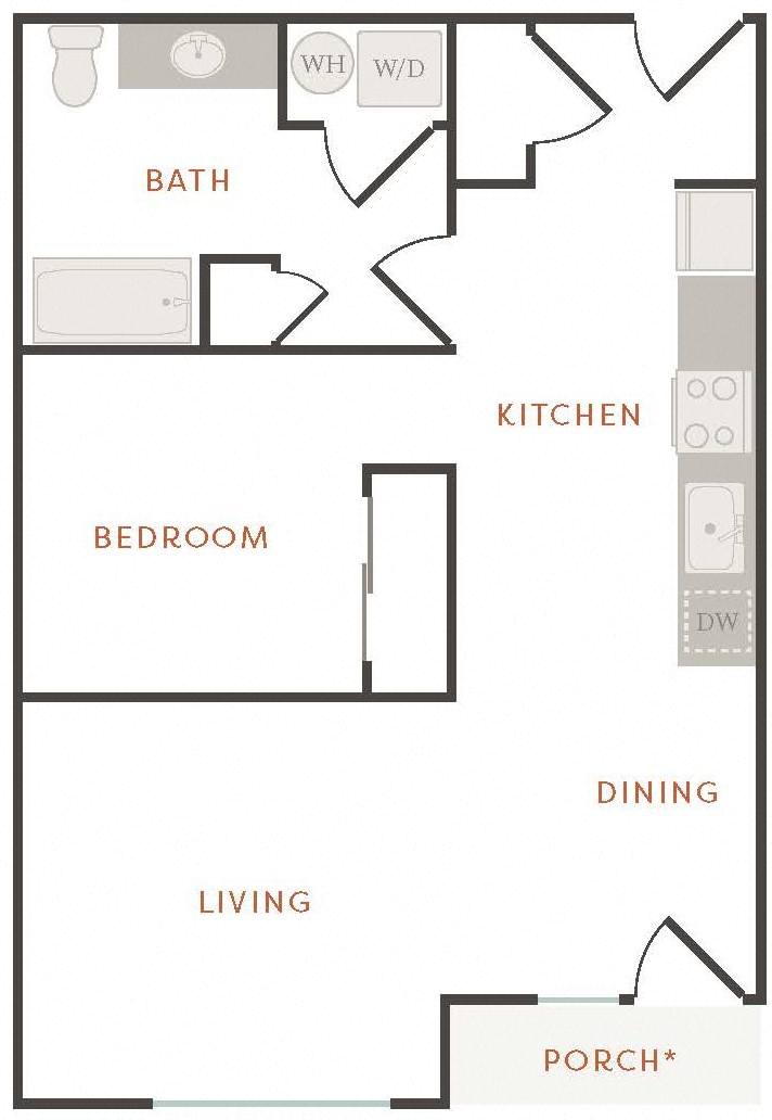 a floor plan of a house with a kitchen and a living room